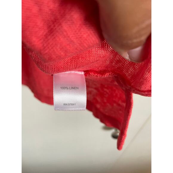 J. Jill Love Linen orange sleeveless tank top lightweight solid lagenlook Large - Picture 5 of 6